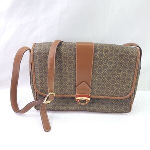 Vtg Wings Travel Bag Crossbody Leather Purse Shoulder Carry Macadam Style Print